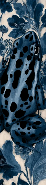 Free printable frog bookmark featuring blue frog with light background